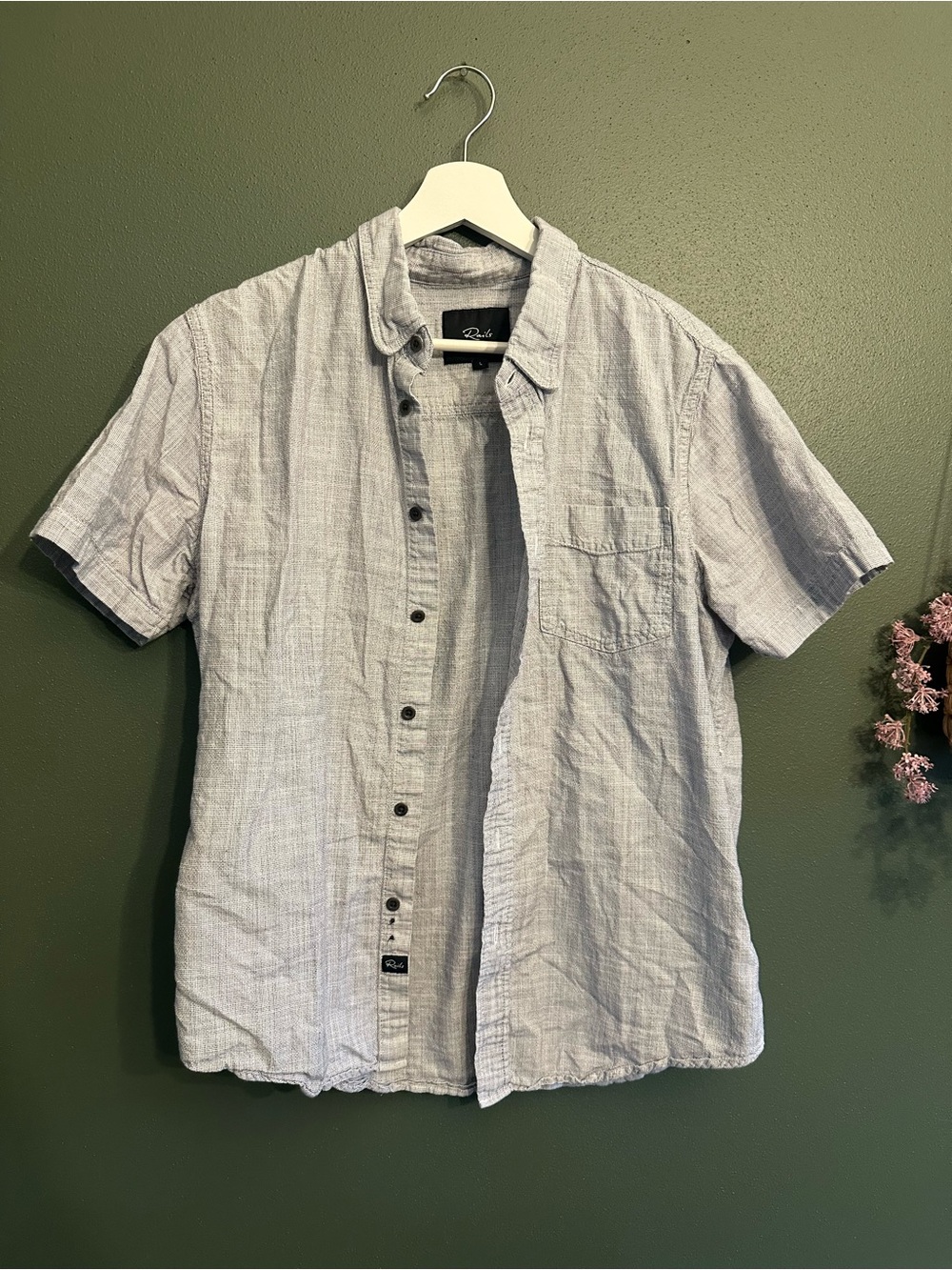 Rails Light Gray Short-Sleeve Button-Down Shirt